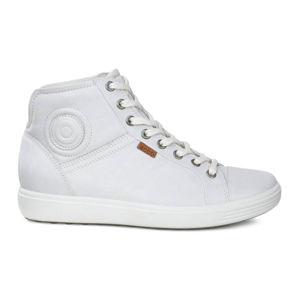 Baskets Ecco Soft 7 High Top Femme Blanche 9537-CJBGR